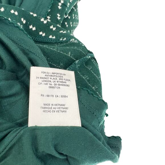 Anthropologie Maeve Malta Dress Wrap Long Sleeve Dot Print Green Size XL - Picture 13 of 13
